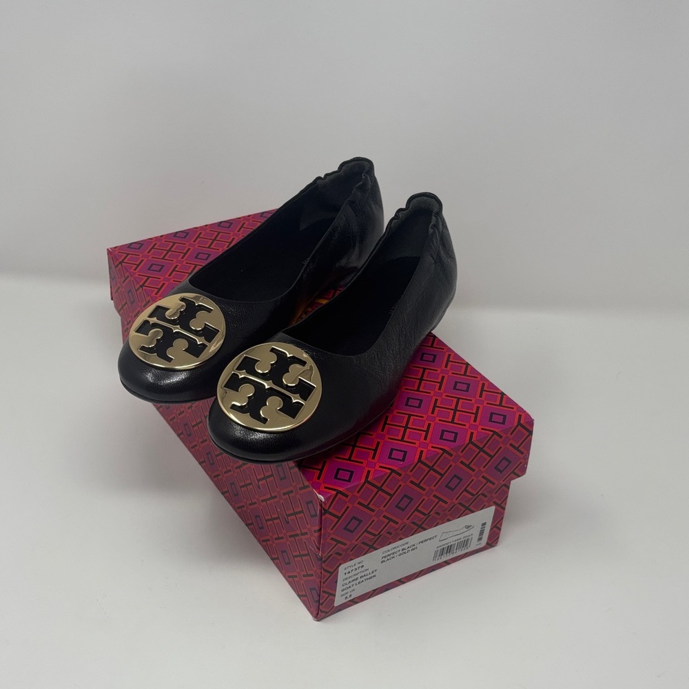 Tory Burch Claire Ballet Flats with Gold Logo